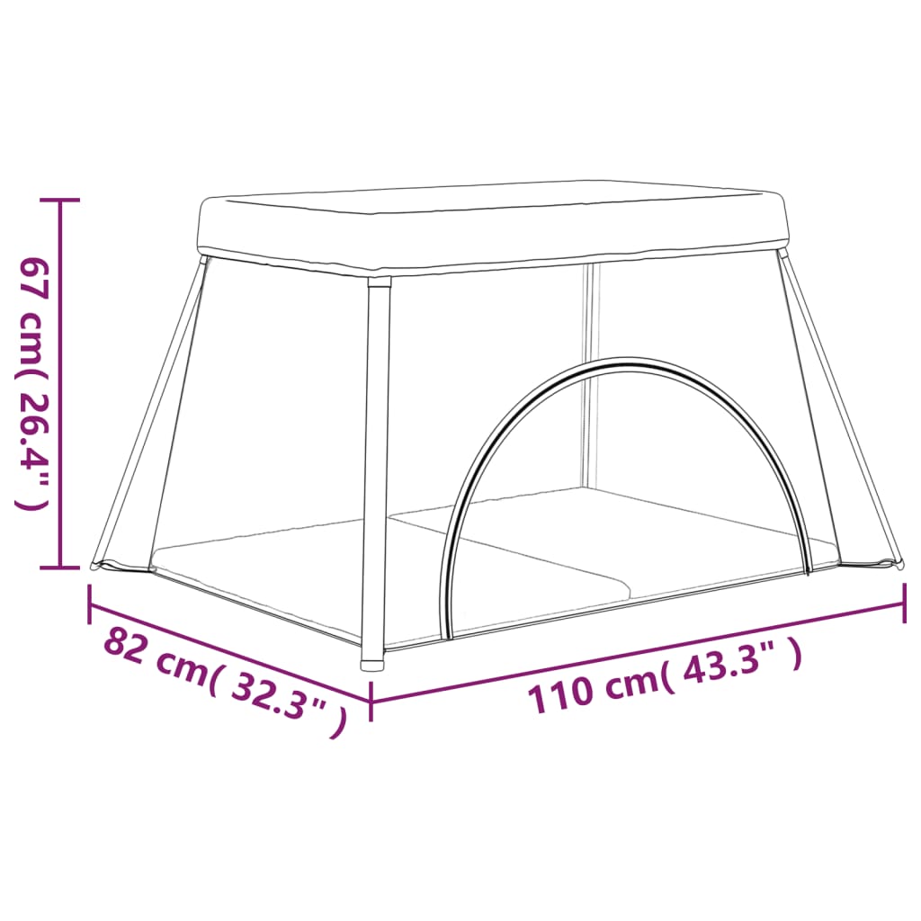 vidaXL Baby Playpen with Mattress Linen Light Grey