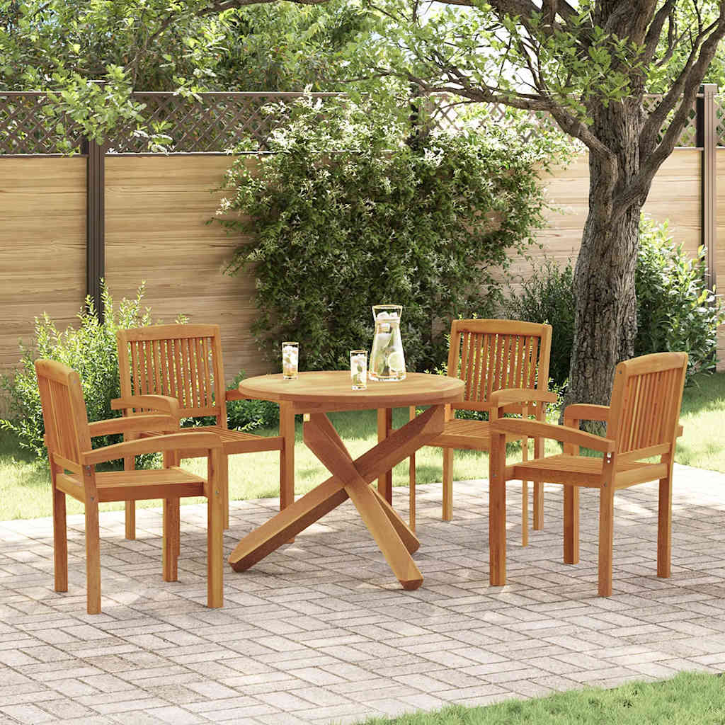vidaXL 5-piece Garden Dining Set Solid Teak Wood