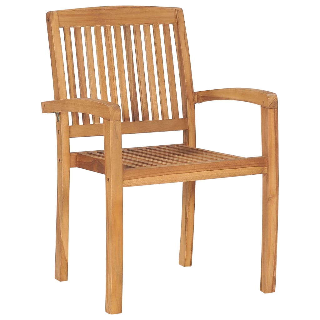 vidaXL Stackable Garden Chairs 4 pcs Solid Teak
