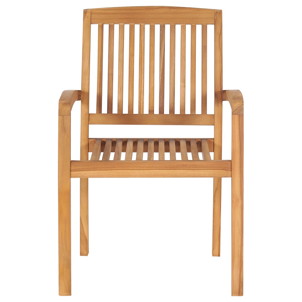 vidaXL Stackable Garden Chairs 4 pcs Solid Teak