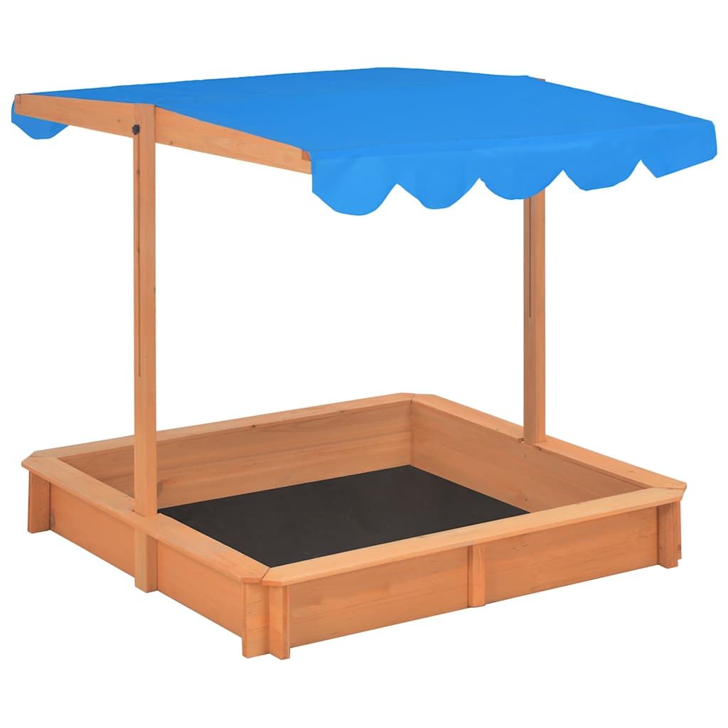 vidaXL Zandbak met verstelbaar dak 115x115x115 cm vurenhout