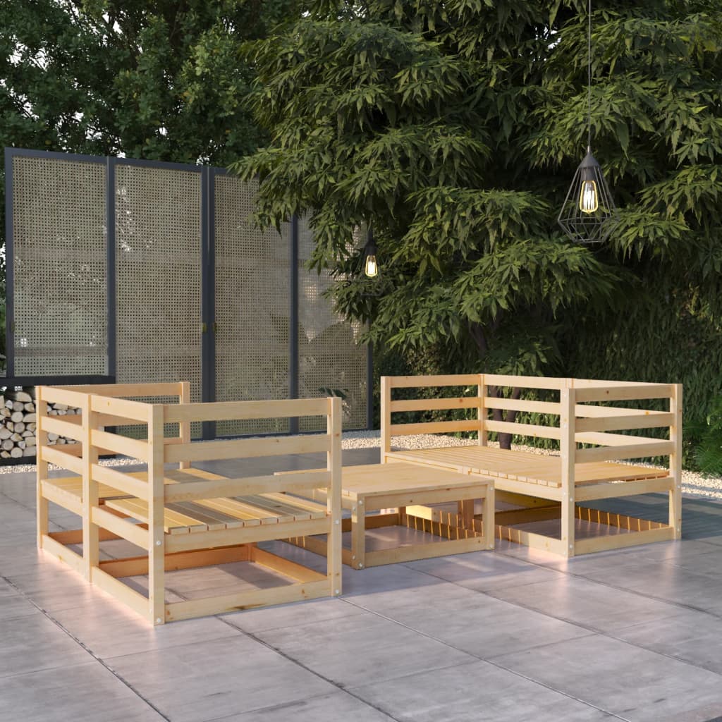 vidaXL 5-delige Loungeset massief grenenhout