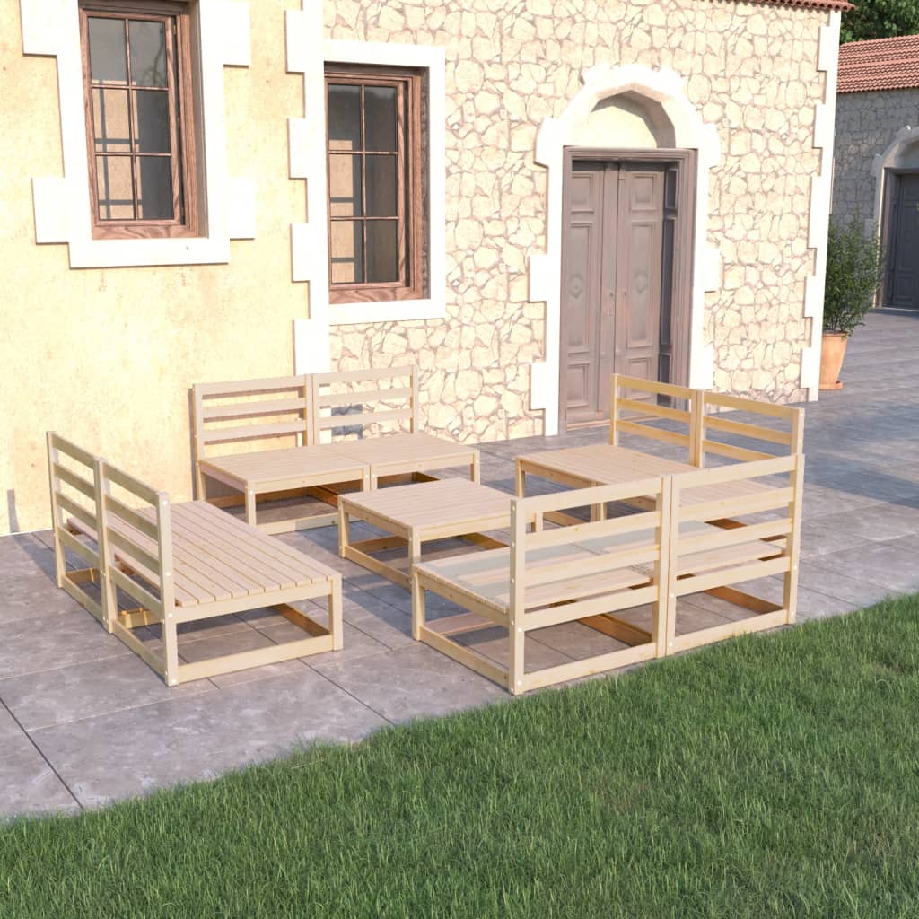 vidaXL 9-piece Lounge Set Solid Pine Wood