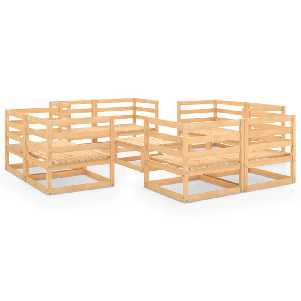 vidaXL 9-piece Lounge Set Solid Pine Wood