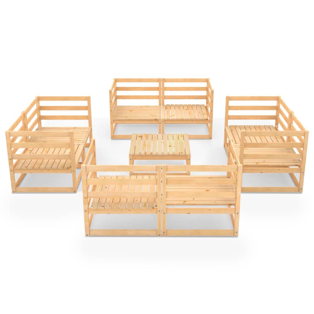 vidaXL 9-piece Lounge Set Solid Pine Wood