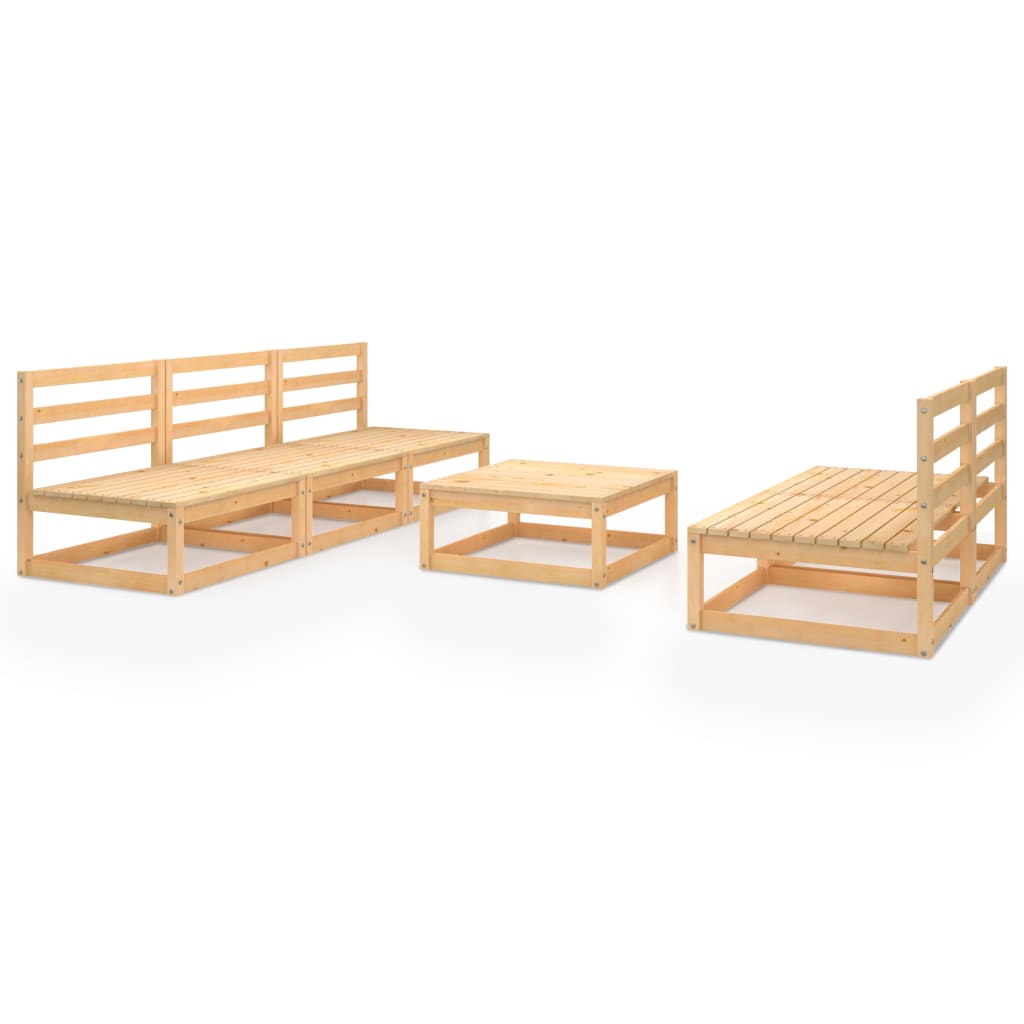 vidaXL 6-Piece Lounge Set Solid Pine Wood