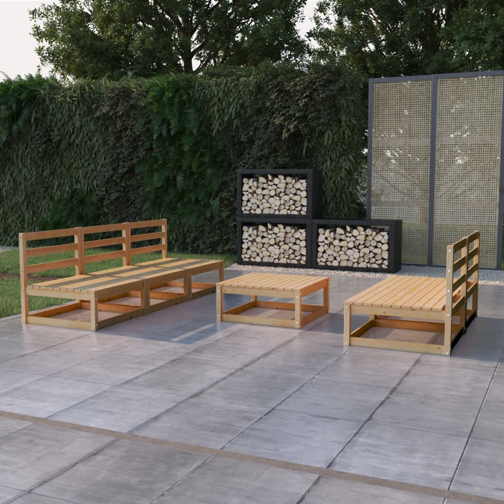 vidaXL 6-Piece Lounge Set Solid Pine Wood