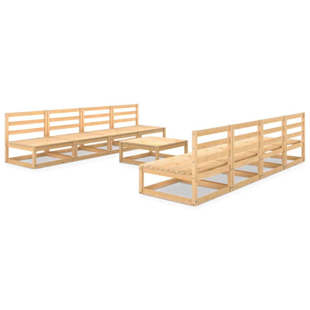 vidaXL 9-piece Lounge Set Solid Pine Wood