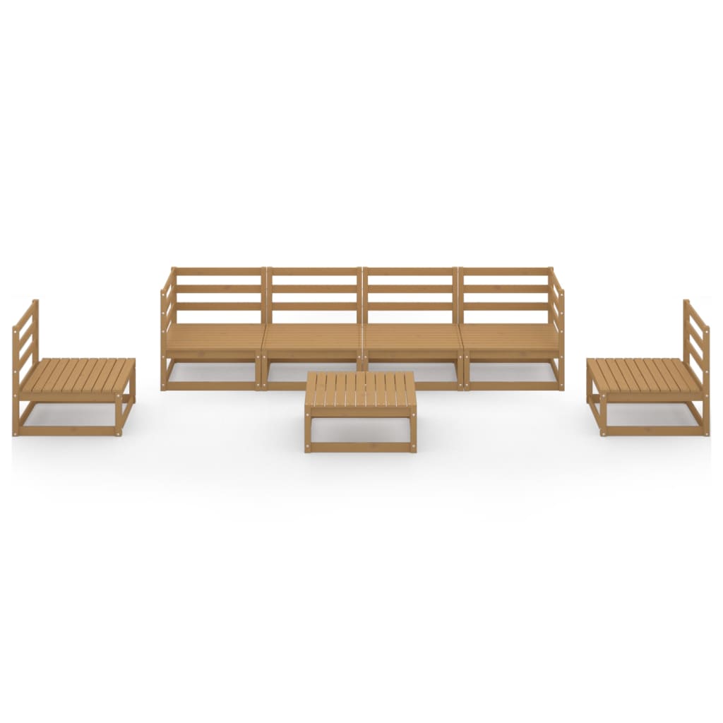 vidaXL 7-Piece Lounge Set Solid Pinewood Honey Brown