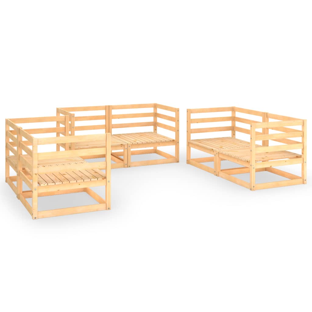 vidaXL 6-Piece Lounge Set Solid Pine Wood