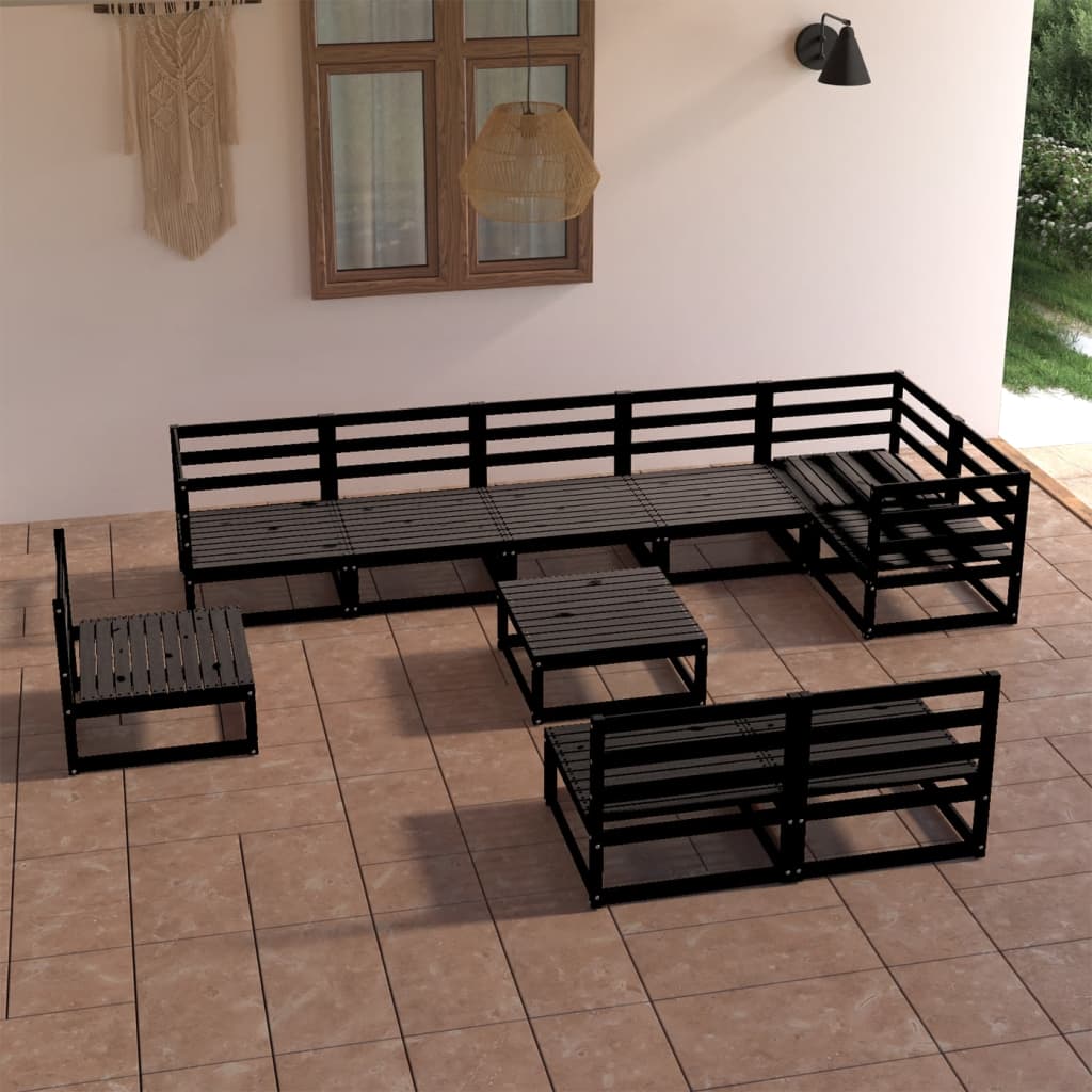 vidaXL 10-Piece Lounge Set Solid Pine Honey Brown