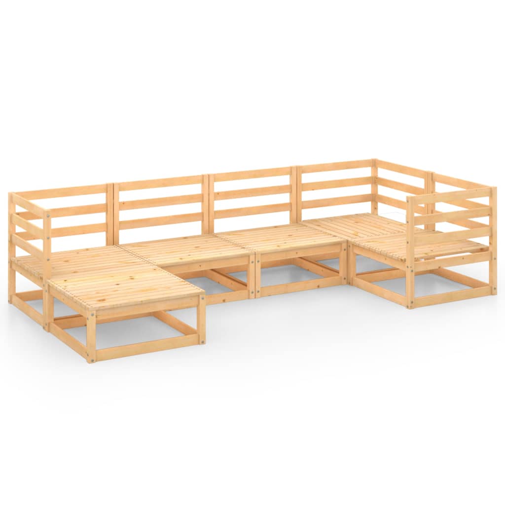 vidaXL 6-delige Loungeset massief grenenhout