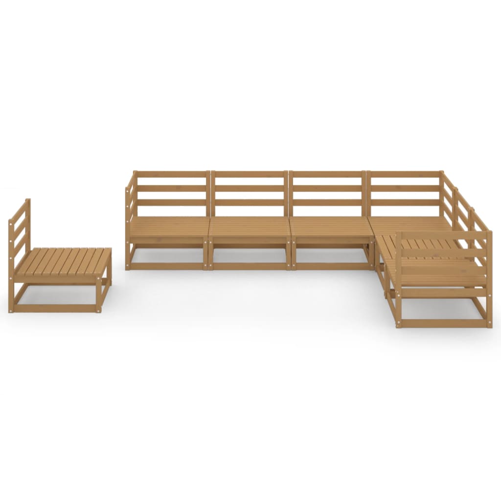 vidaXL 7-Piece Lounge Set Solid Pinewood Honey Brown
