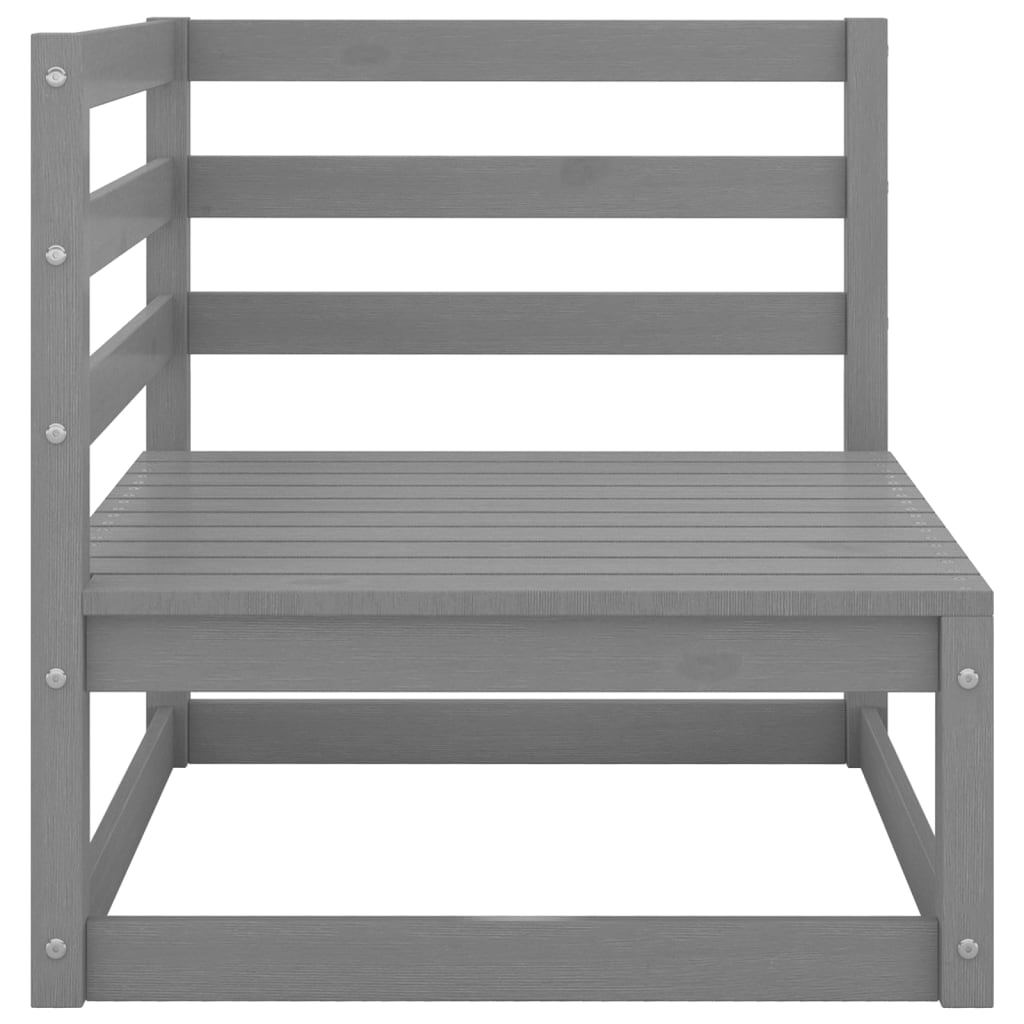 vidaXL 9-piece Lounge Set Solid Pine Wood Grey