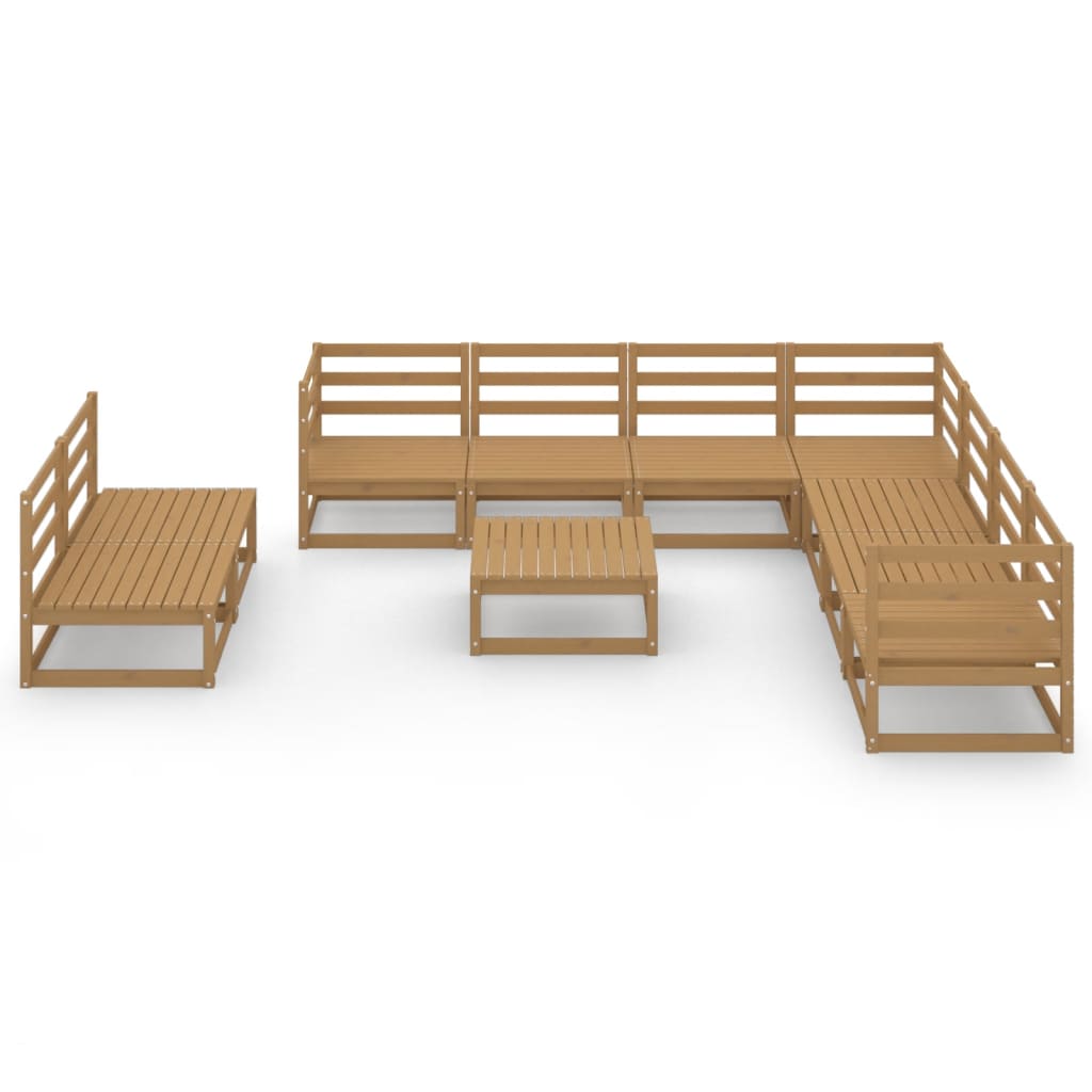 vidaXL 10-Piece Lounge Set Solid Pine Honey Brown