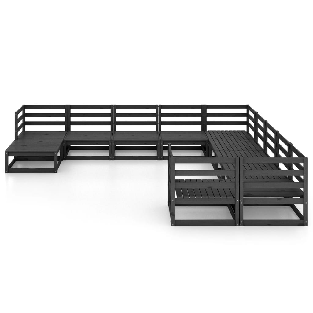 vidaXL 11-Piece Solid Pine Wood Lounge Set