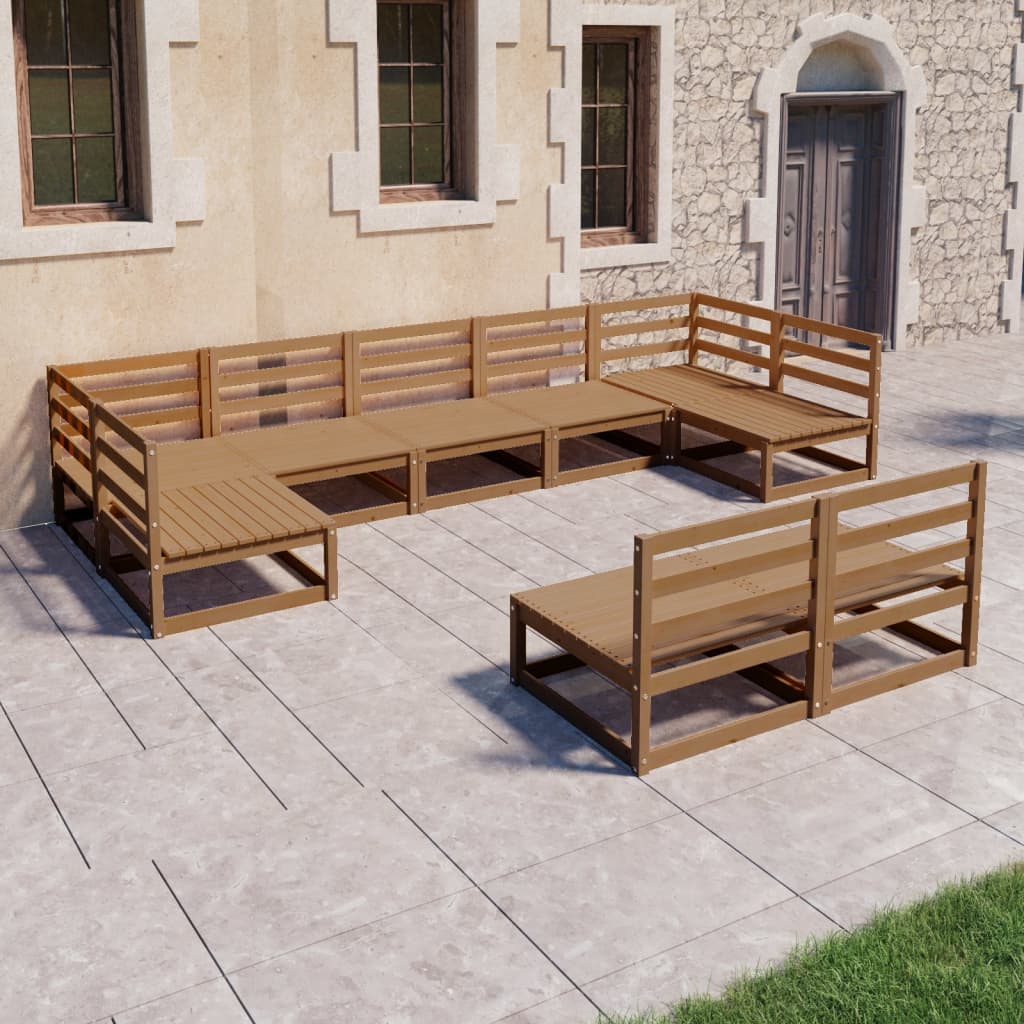 vidaXL 9-piece Lounge Set Solid Pine Wood
