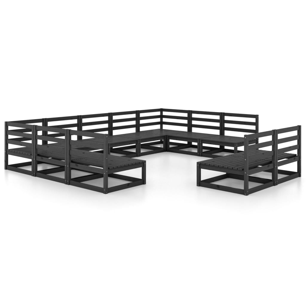 vidaXL 11-Piece Solid Pinewood Lounge Set