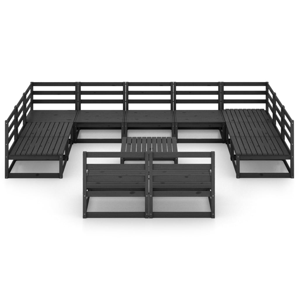 vidaXL 12-piece Solid Pinewood Lounge Set
