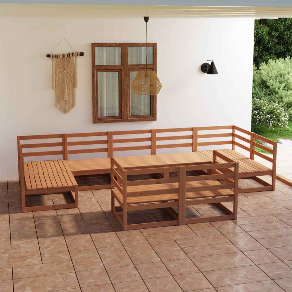 vidaXL 9-piece Lounge Set Solid Pine Wood