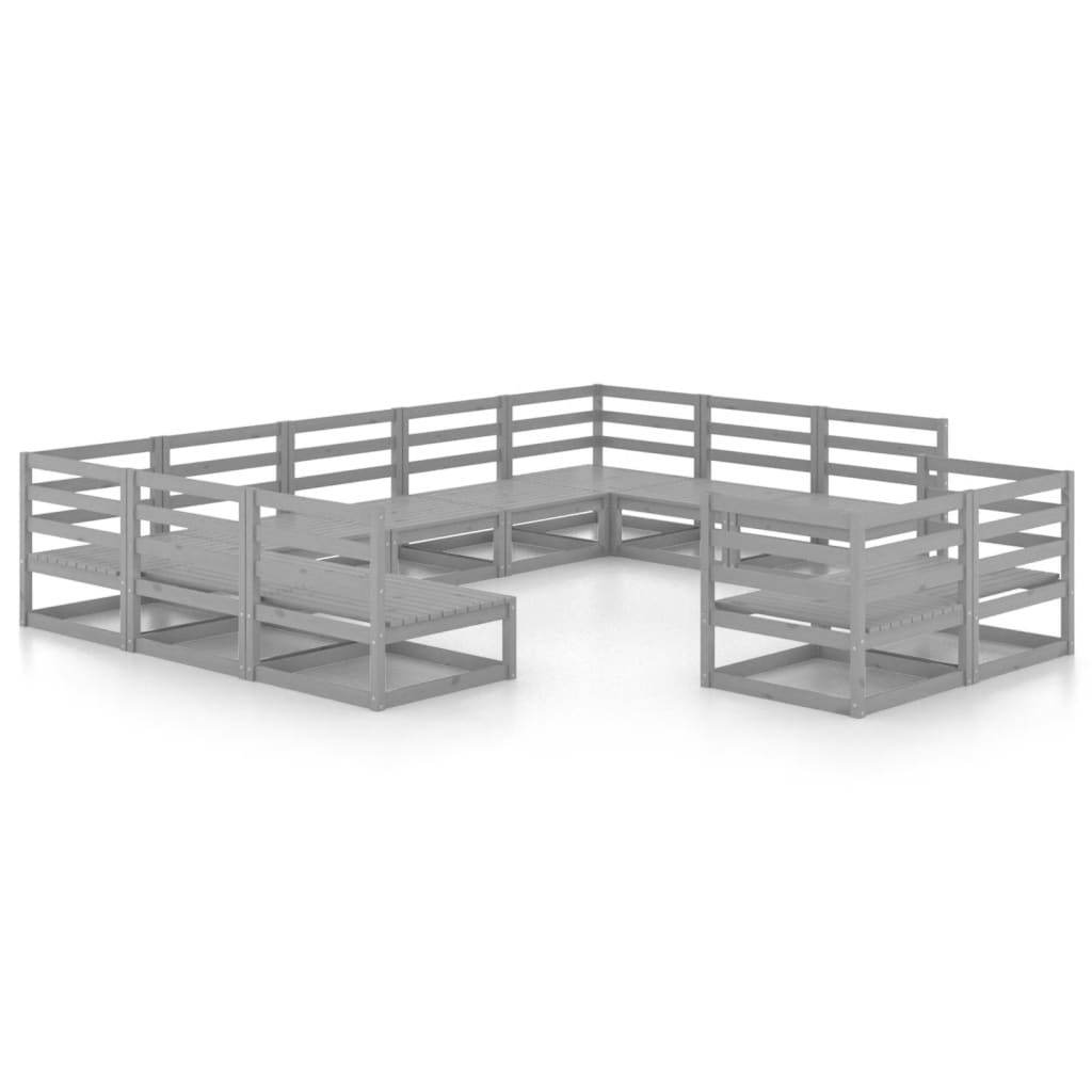 vidaXL 11-Piece Solid Pine Wood Lounge Set
