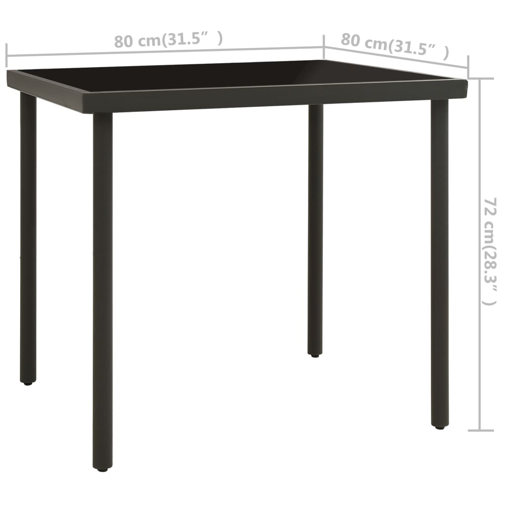 vidaXL 3-Piece Garden Dining Set Steel