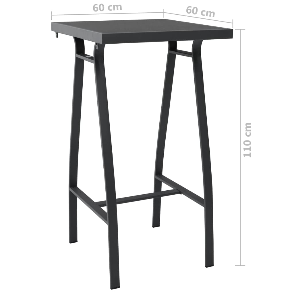 vidaXL 3-Piece Garden Bar Set Black