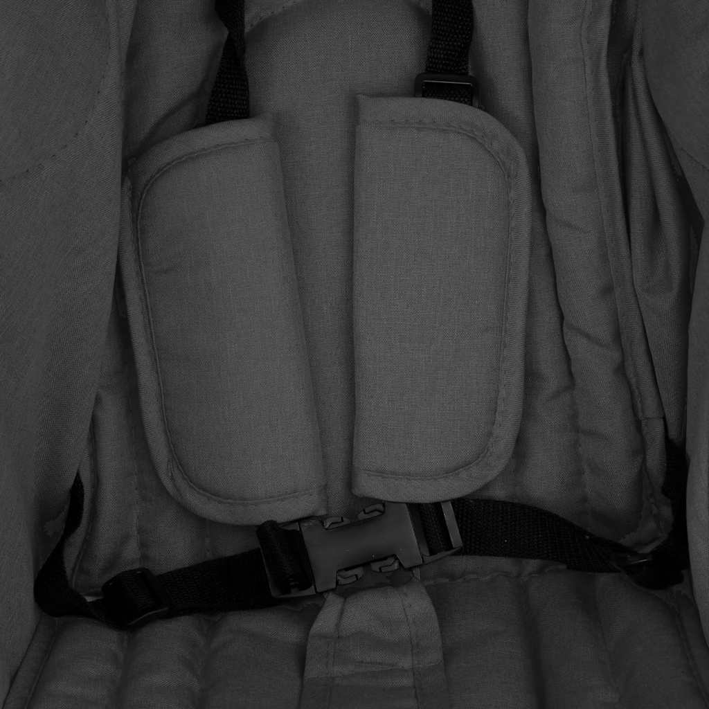 vidaXL Double Stroller Steel Light Grey