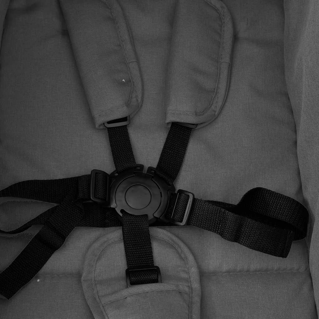 vidaXL Twin Stroller Steel Light Grey and Black