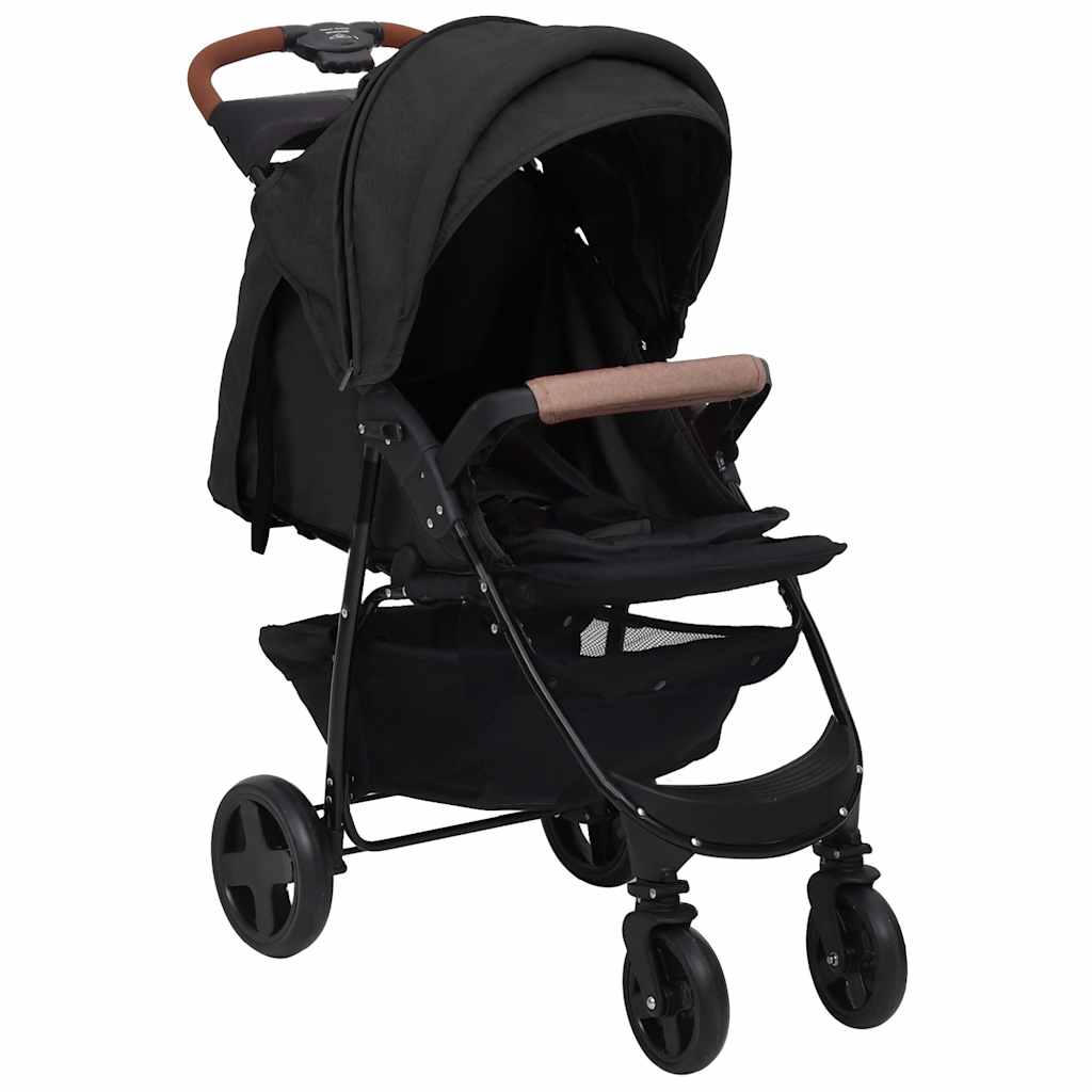 vidaXL 2-in-1 Steel Stroller Light Grey