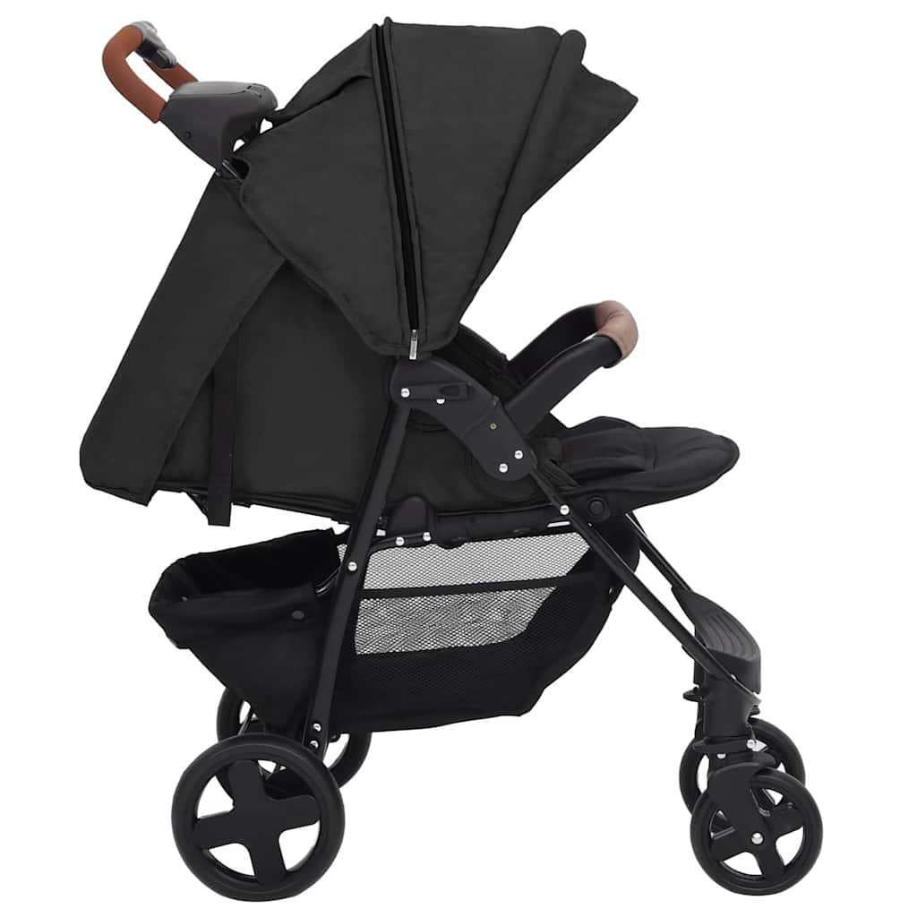 vidaXL 2-in-1 Steel Stroller Light Grey