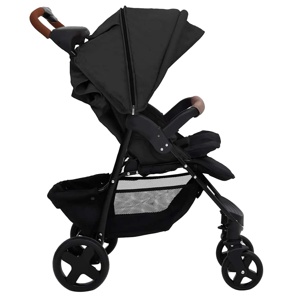 vidaXL 2-in-1 Steel Stroller Light Grey