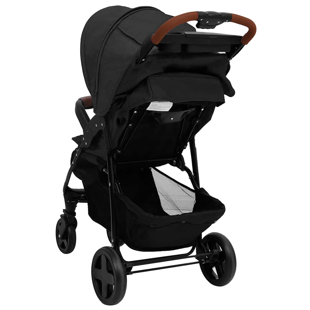 vidaXL 2-in-1 Steel Stroller Light Grey