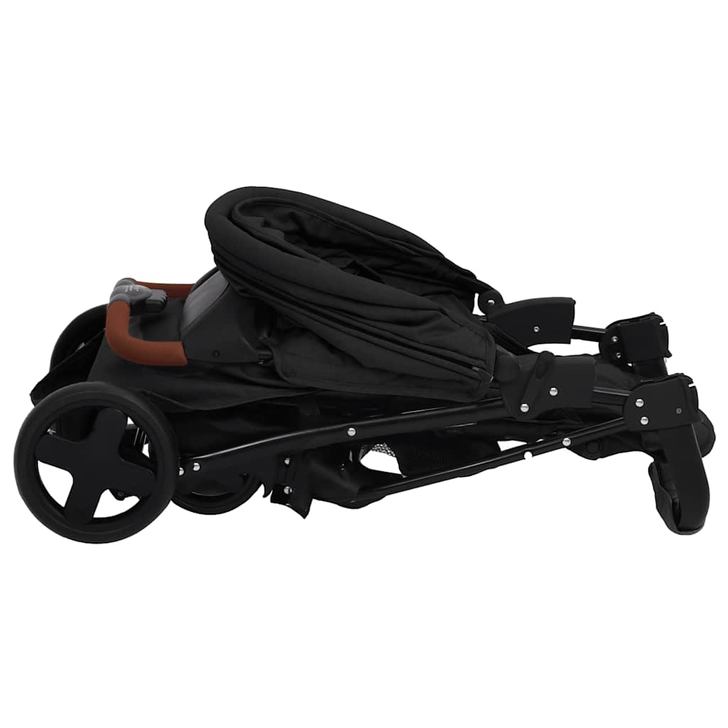 vidaXL 2-in-1 Steel Stroller Light Grey