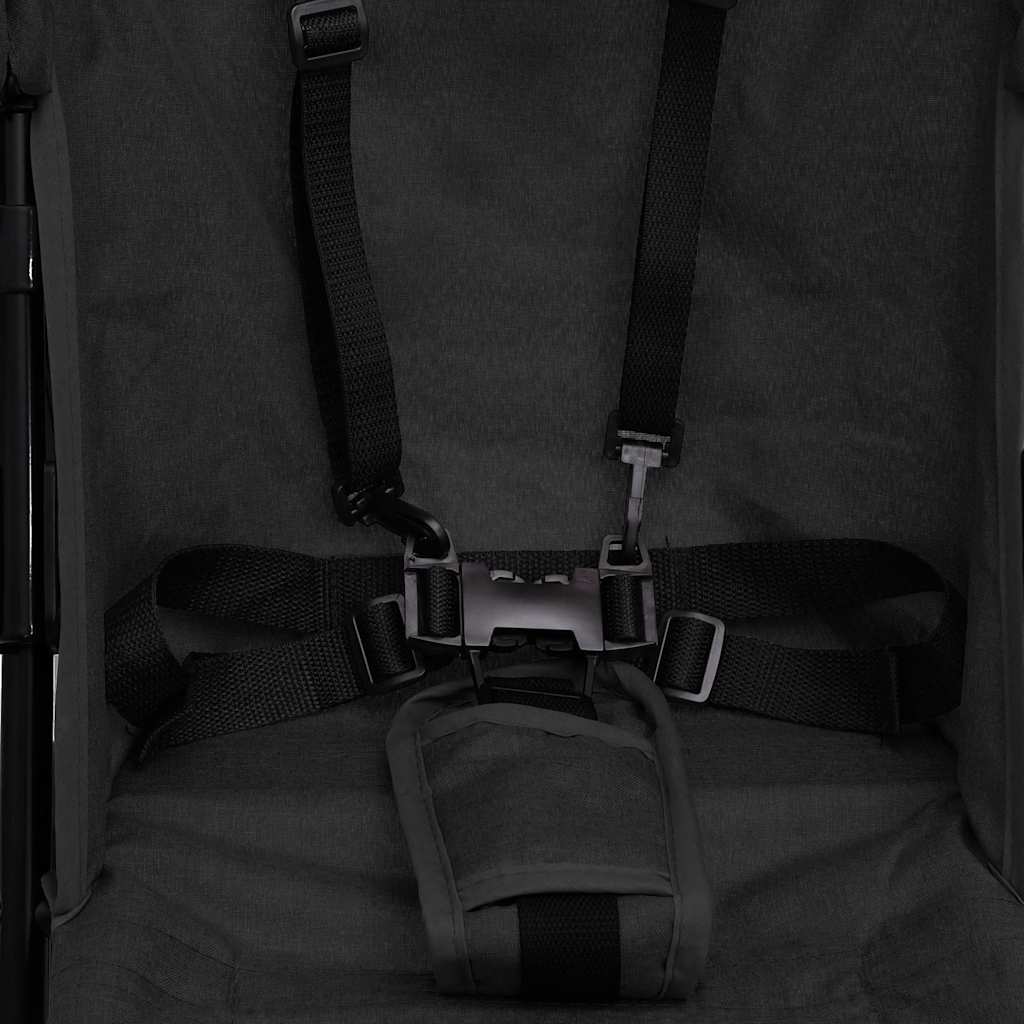 vidaXL Kids' Buggy Steel Light Grey and Black