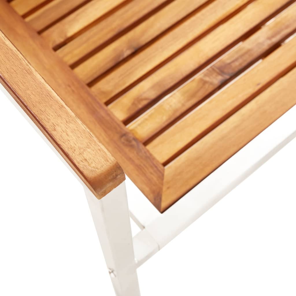 vidaXL Garden chairs 4 pcs solid acacia wood and stainless steel
