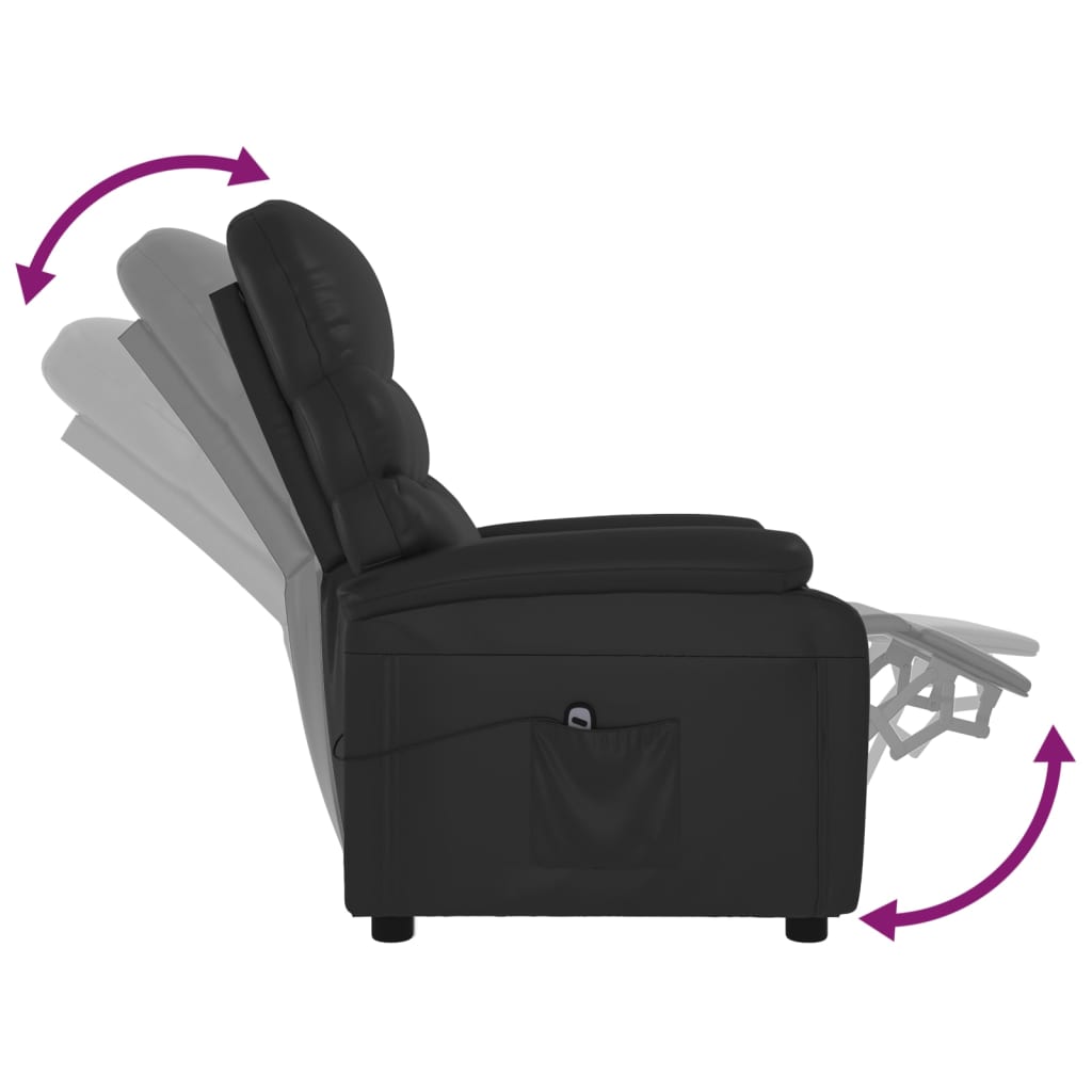 vidaXL Fauteuil elektrisch verstelbaar kunstleer zwart