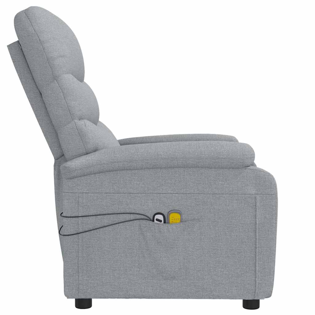 vidaXL Electric Massage Chair Fabric Light Grey