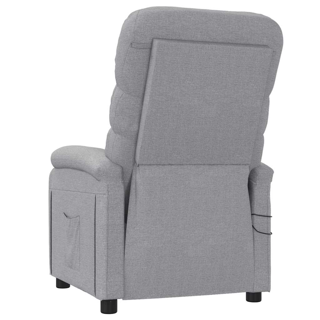 vidaXL Electric Massage Chair Fabric Light Grey