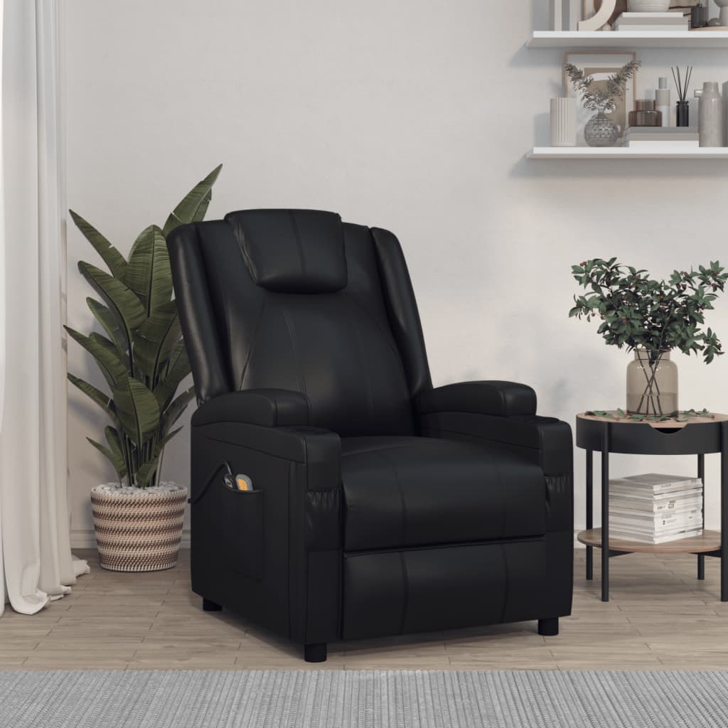 vidaXL Electric massage chair artificial leather black