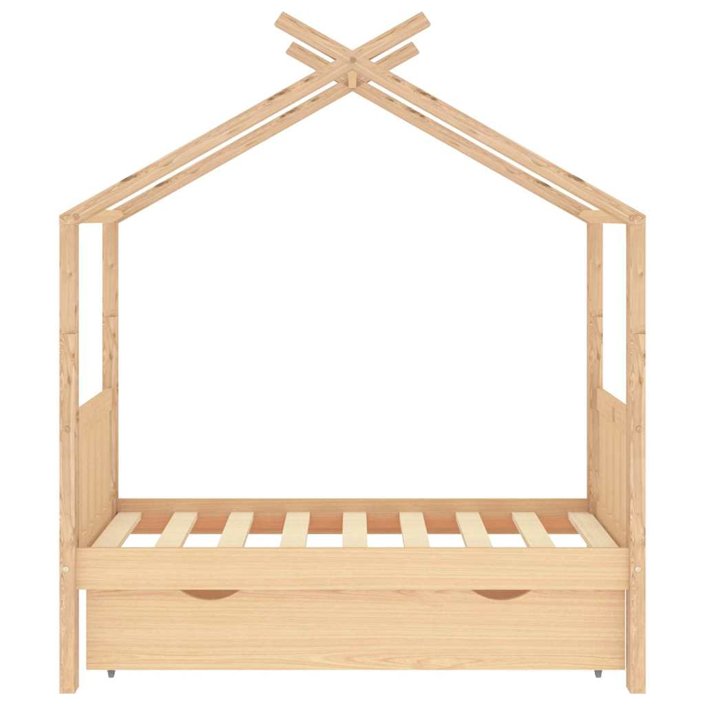 vidaXL Kinderbedframe met lade massief grenenhout 70x140 cm