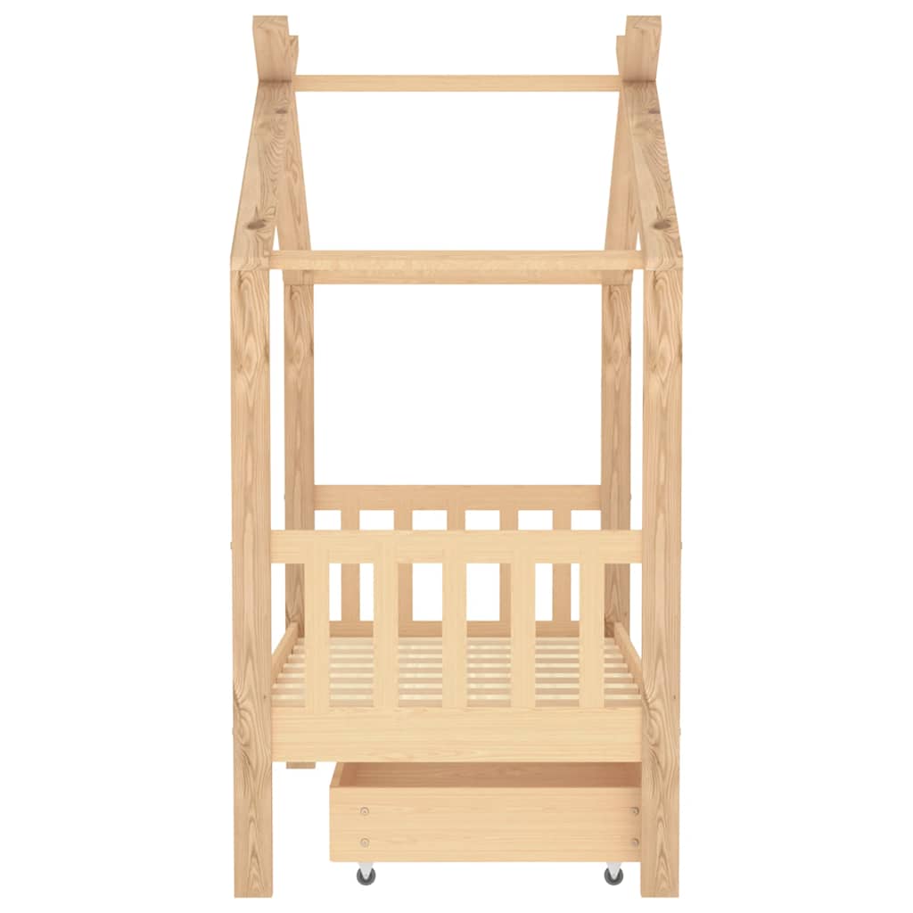 vidaXL Kinderbedframe met lade massief grenenhout 70x140 cm