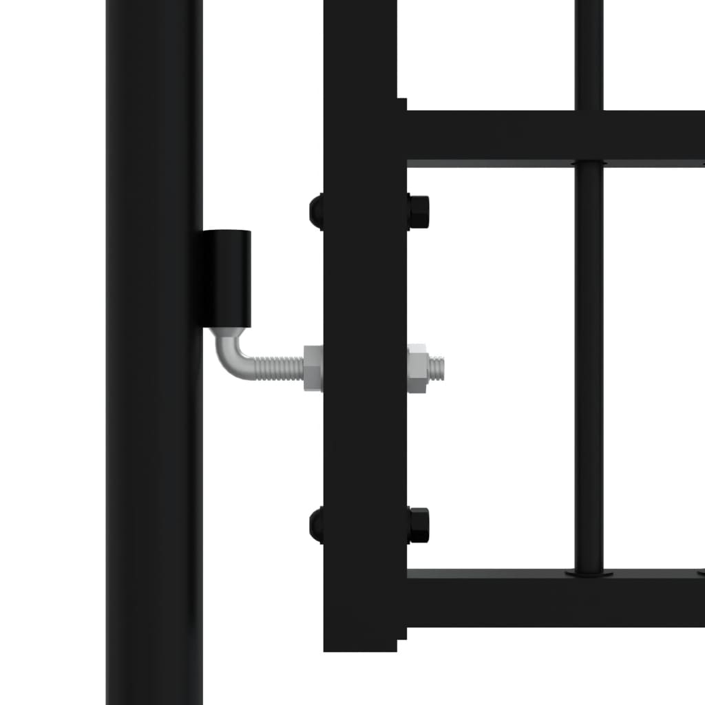 vidaXL Spear Top Garden Gate Black 103x75 cm Powder-Coated Steel