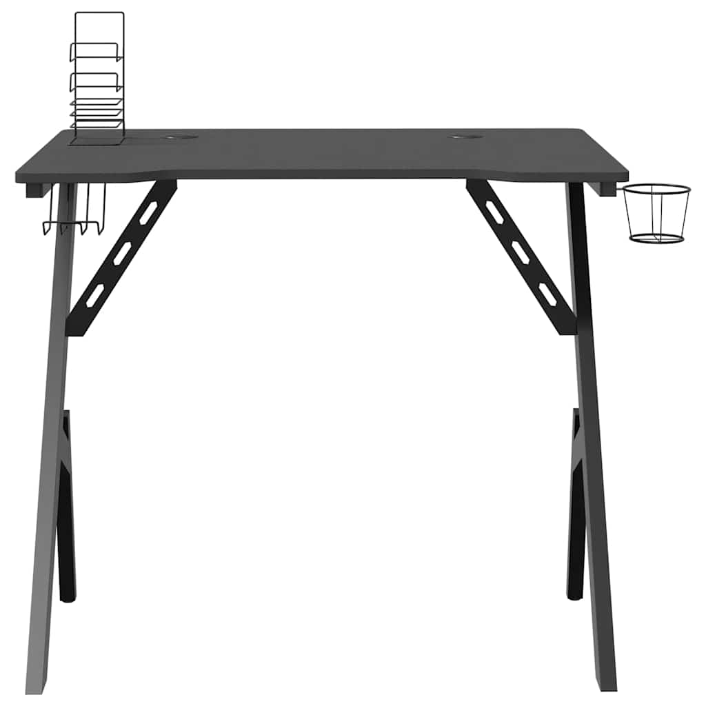 vidaXL Gamingbureau met Y-vormige poten 90x60x75 cm zwart