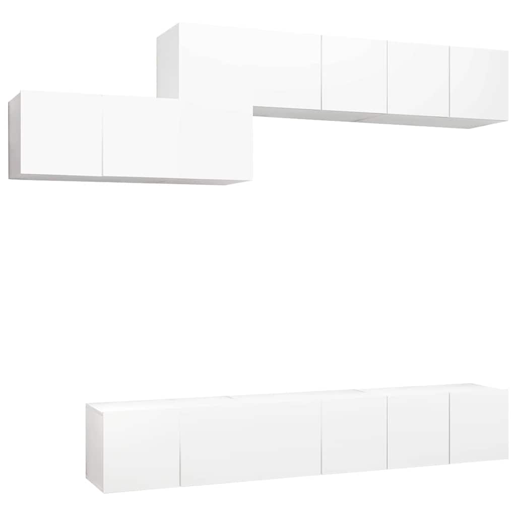 vidaXL 7-Piece TV Cabinet Set Engineered Wood White