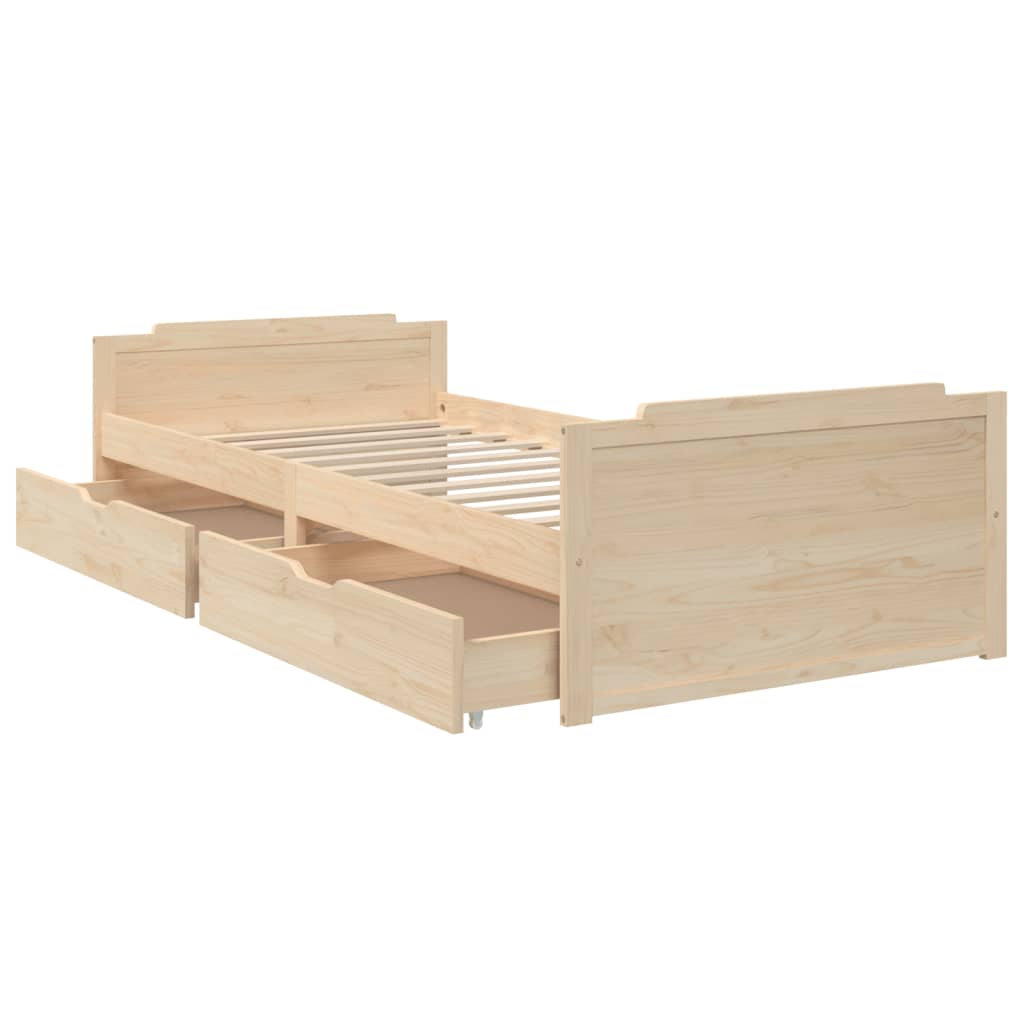 vidaXL Bedframe met lades massief grenenhout 90x200 cm