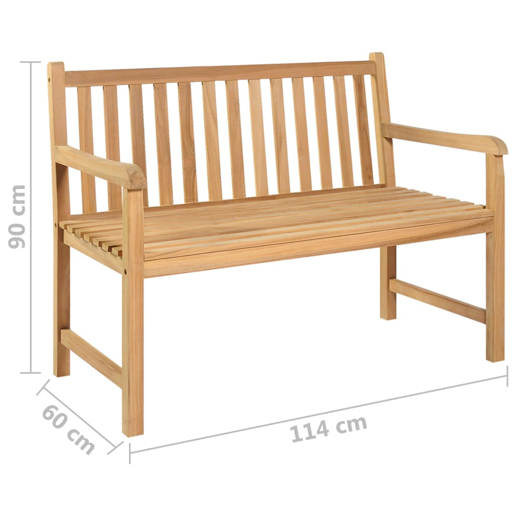 vidaXL Tuinbank 114 cm massief teakhout