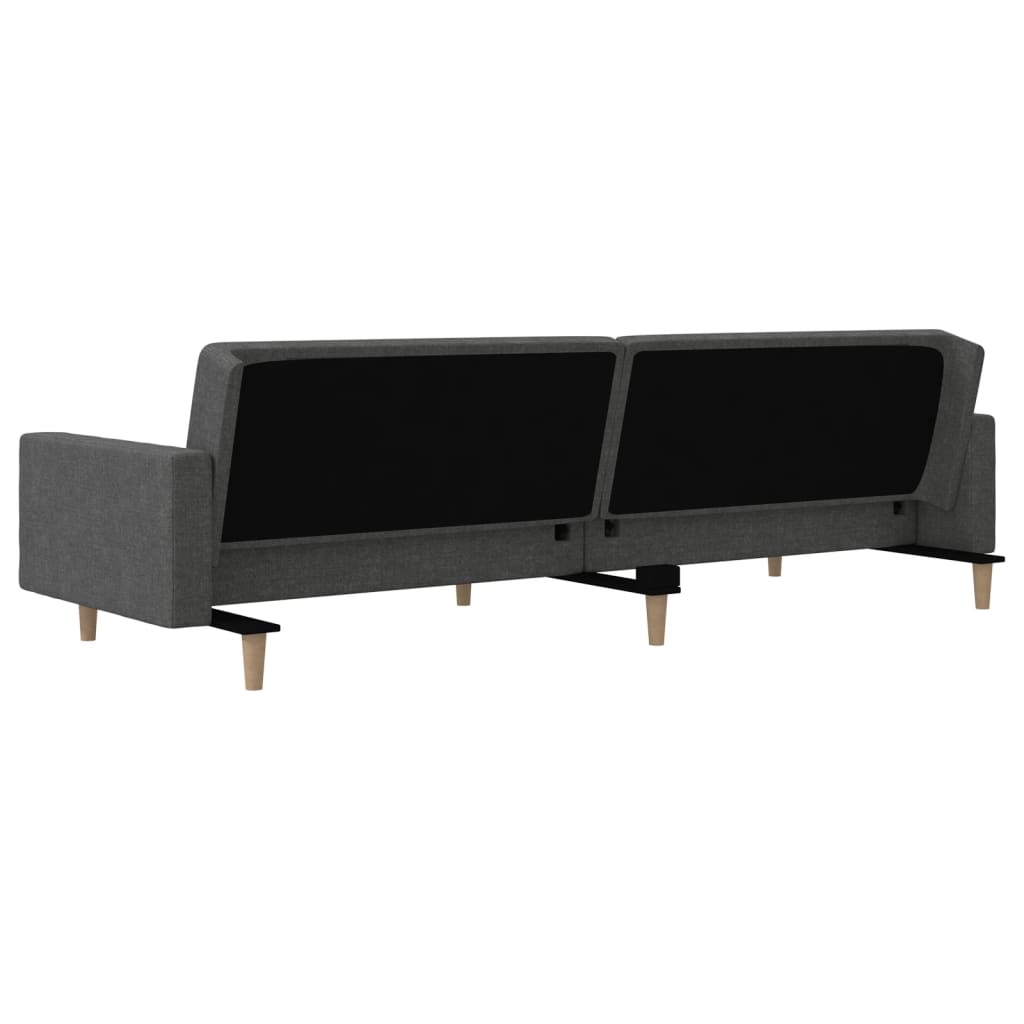 vidaXL 2-Seater Sofa Bed with 2 Pillows Fabric Dark Grey