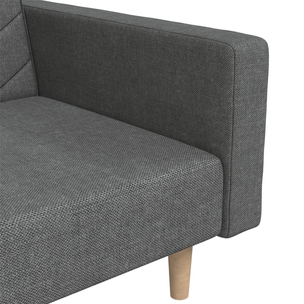 vidaXL 2-Seater Sofa Bed with 2 Pillows Fabric Dark Grey