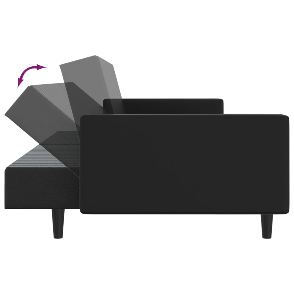 vidaXL 2 Seater Sofa Bed Artificial Leather Black